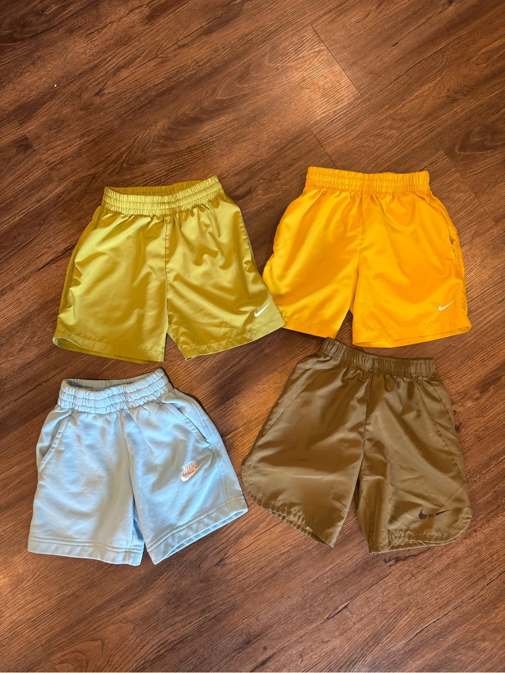 Boys Nike Athletic Shorts Lot size XS- Yellow, Olive, Light Blue, Lime Green